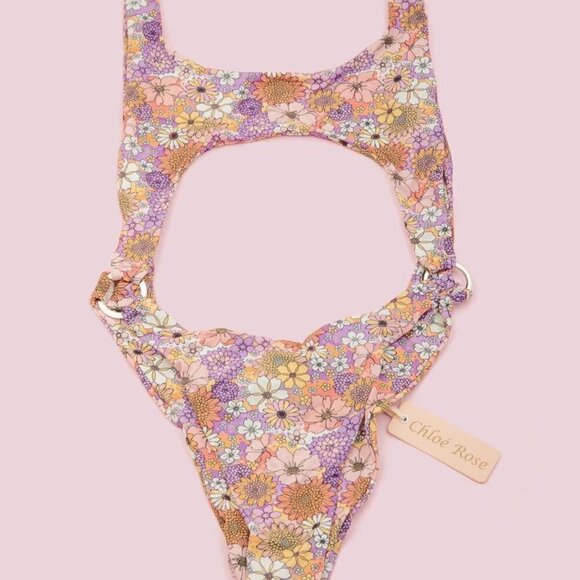 Chloe Rose NWT Sun Chaser One Piece Floral Swimsuit Bikini Size Small - Picture 3 of 10